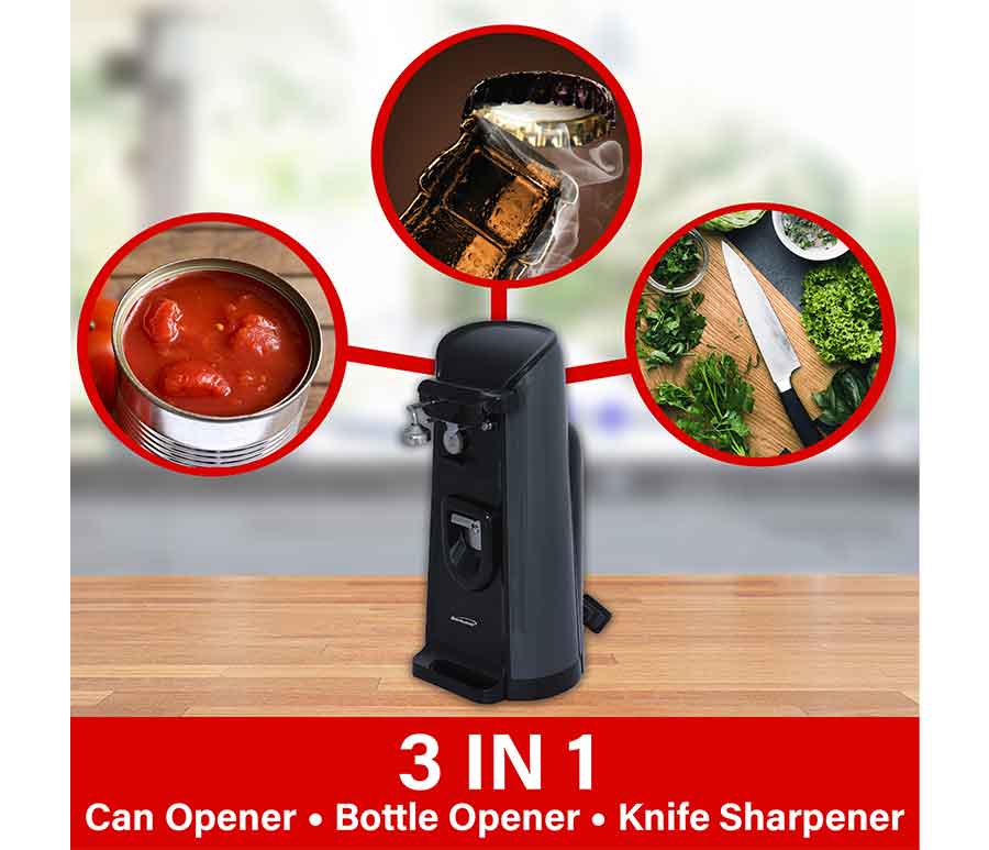 Brentwood J 30B Tall Electric Can Opener With Knife Sharpener